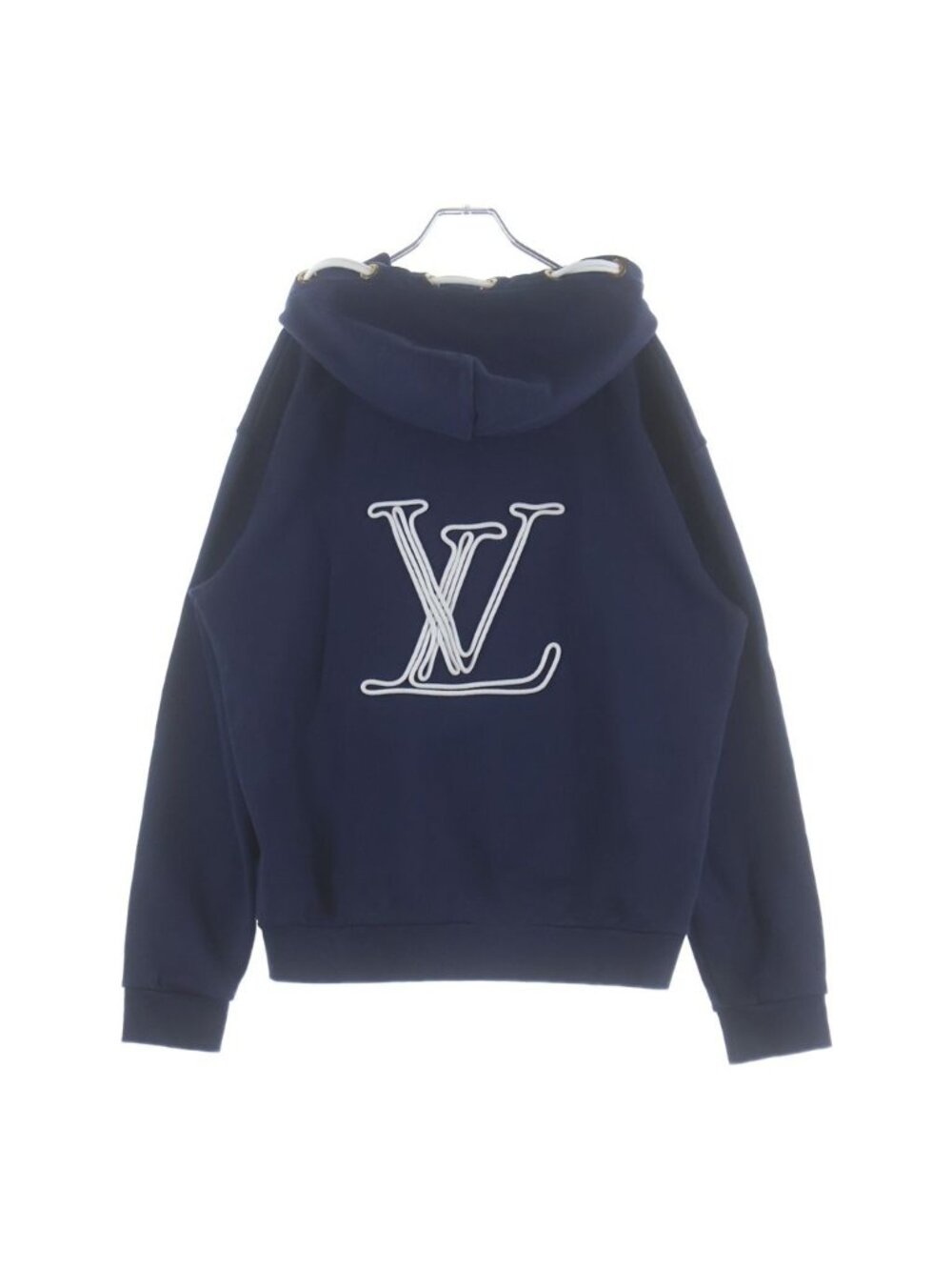 Louis Vuitton LV Notice Logo Pullover Hoodie Navy